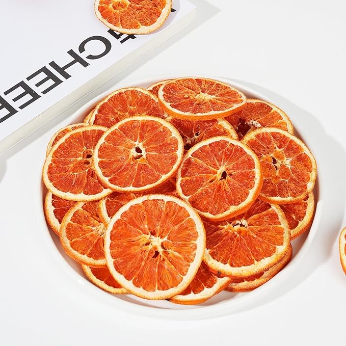 Dried Blood Orange Slices, Dehydrated Blood Orange Slices for Cocktails Garnish/Fruit Tea/Baking/Garland/Crafts, 100% Natural No Additives No Sugar Added, (3OZ/85g)