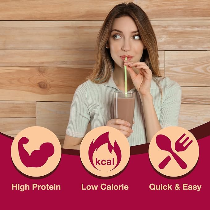 ProtiDIET Chocolate Protein Shake - Low Fat, High Protein Drink for a Healthy Active Lifestyle - Quick and Easy Preparation Chocolate Protein Drink - 7 pouches per box