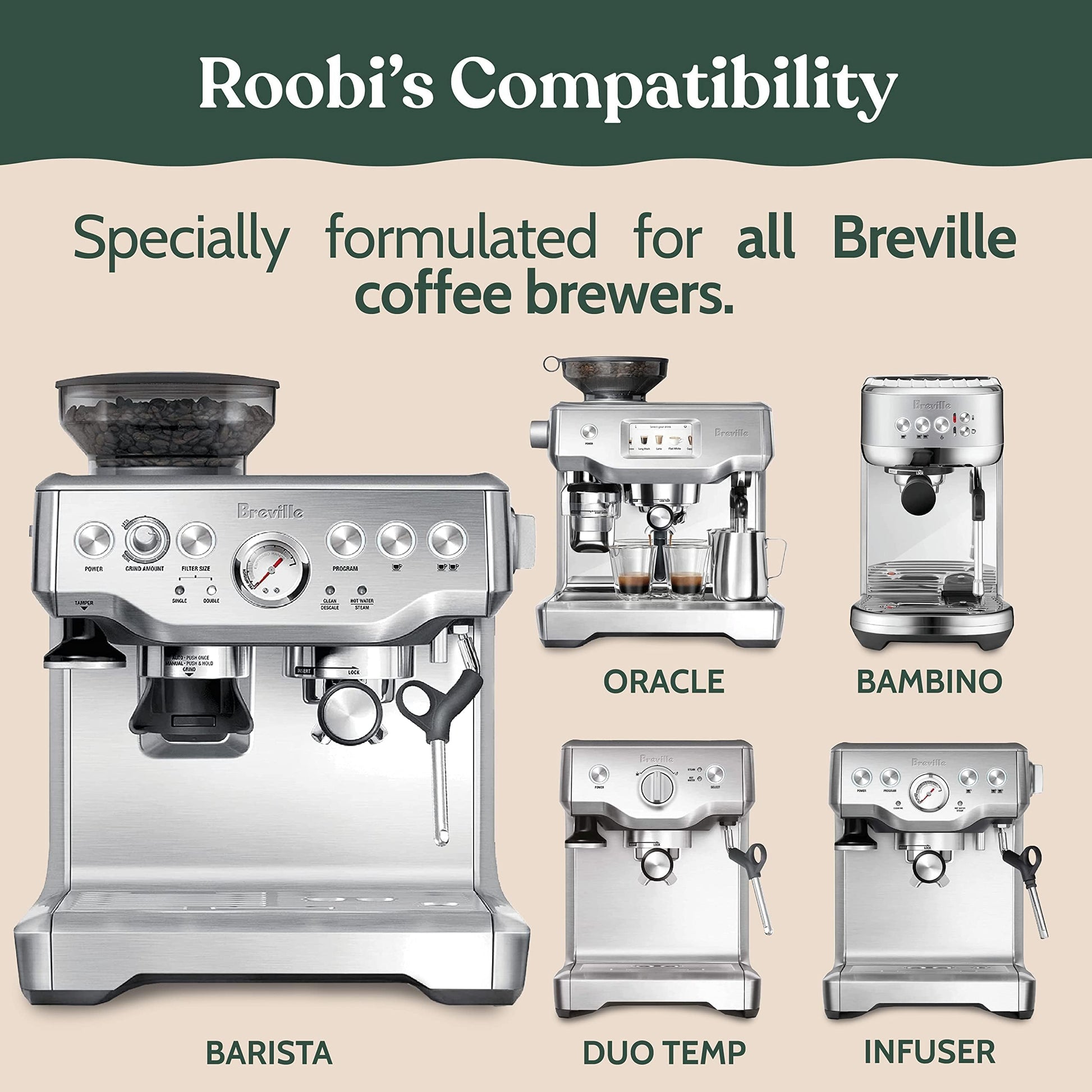 Roobi Breville Compatible Descaling Solution, 2 Pack