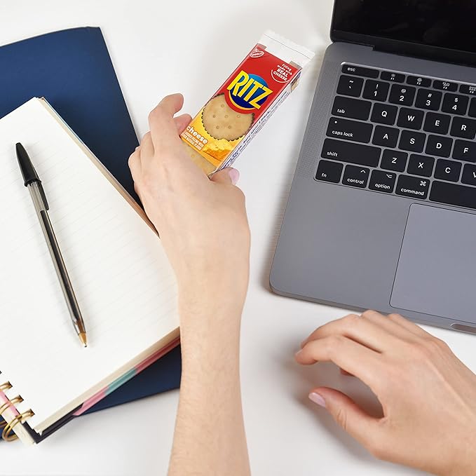 RITZ Cheese Sandwich Crackers, Lunch Snacks, 20 Snack Packs (6 Crackers Per Pack)