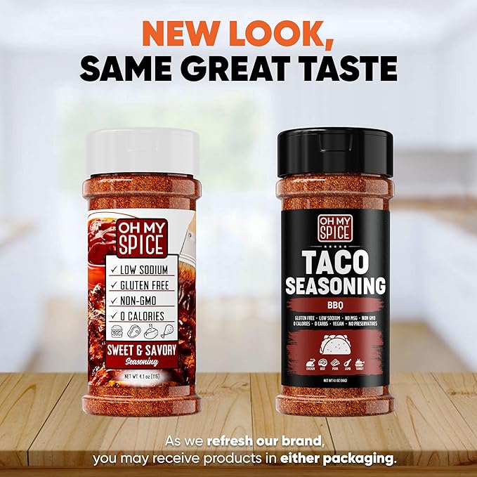 Taco Seasoning Mix BBQ Rub - Gluten Free & Low Sodium Mexican Seasoning Blend for Taco Tuesday Night. BBQ Seasonings for Fajita & Burrito. Meat, Steak & Chicken Tacos Barbecue Spice Toppings. 4.1oz
