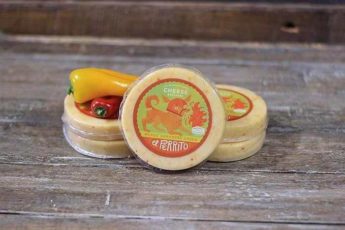 Cheese Bros. Spicy Cheese Lovers Gift Box | Fresh from Wisconsin | Gouda varieties include Honey Sriracha, Mango Habanero, El Diablo Scorpion Pepper and Smoked 3 Amigos Triple Pepper | Food Gifting Idea