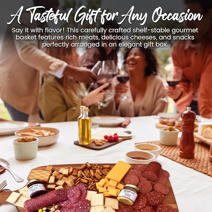 Deluxe Meat and Cheese Gift Basket ??Gourmet Charcuterie Assortment & Snack Bundle
