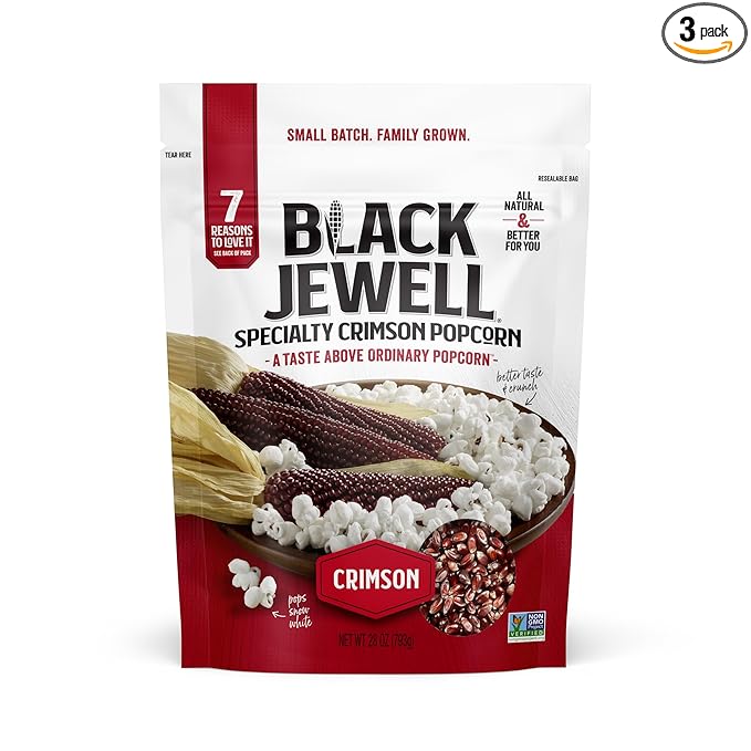 Black Jewell Gourmet Popcorn Kernels, Crimson Red, 28.35 Ounces (Pack of 3)