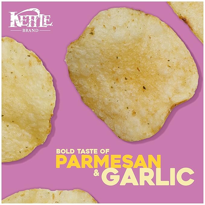 Kettle Brand Potato Chips Parmesan Garlic Kettle Chips, 7.5 Oz (Pack of 2)