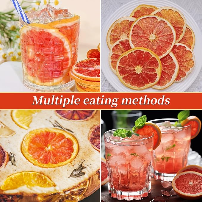 iGAOZM Dehydrated Dried Grapefruit Slices Wheels ,3.52oz/100g,100%Natural,No Additives &No Sugar Added,Dehydrated Dry Grapefruit Garnish For Cocktails,Drinks,Cakes Decoration,Crafts & Baking