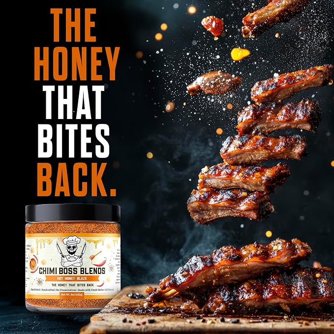 Chimi Boss Blends Hot Honey Seasoning, 6oz ??Sweet & Spicy Dry Rub for Grilling, Smoking & BBQ ??Gourmet Small-Batch Spice Blend for Chicken, Pork, Ribs & Vegetables ??Made in USA