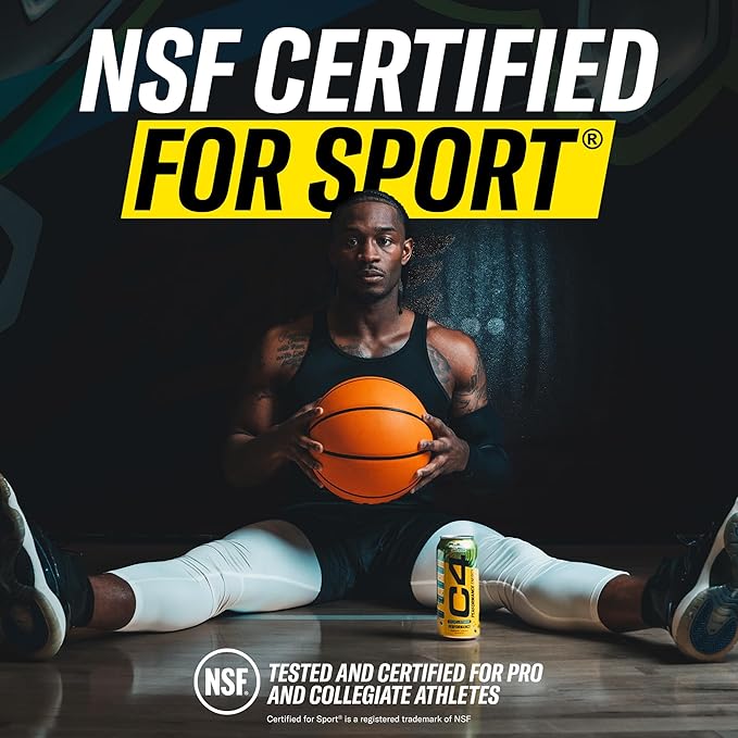 Cellucor C4 Performance Energy Drink | Zero Sugar Carbonated Preworkout Energy | 200mg Caffeine with Beta Alanine | Mango Foxtrot | 16 Fl Oz (12 Pack)