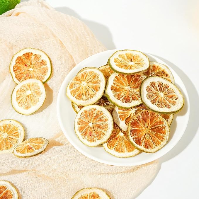 Dried Lime Slices,Dehydrated Lime Slices 8.82oz/250g Perfect for Cocktails,Fruit Tea, Garland, Crafts and Baking Sweet Wheels for Garnish, 100% Natural No Additives No Added Sugar
