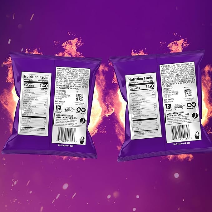 Takis 40 pc / 1 oz Variety Pack - Fuego & Blue Heat Flavored Rolled Tortilla Chips - (20) Fuego, (20) Blue Heat - Perfect for Tailgates, Parties, or the Office