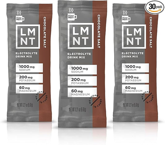 Drink LMNT Zero Sugar Hot Chocolate or Coffee Mixer - Chocolate Salt | Drink Mix | 30-Count