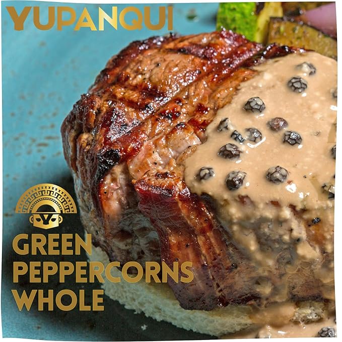 Green Peppercorns Whole -Genuine YUPANQUI Green Peppercorn Whole - Organic green pepper corns for grinder Organic Peppercorns for Grinder Refill 4oz - Gourmet pepper corns whole
