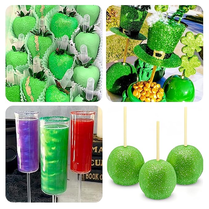 Green Edible Glitter Spray - Herbeklab 15g Edible Glitter for Cakes, Food Grade Metallic Shimmer Powder, Edible Green Spray for Cookie Decorating, Chocolate, Strawberries