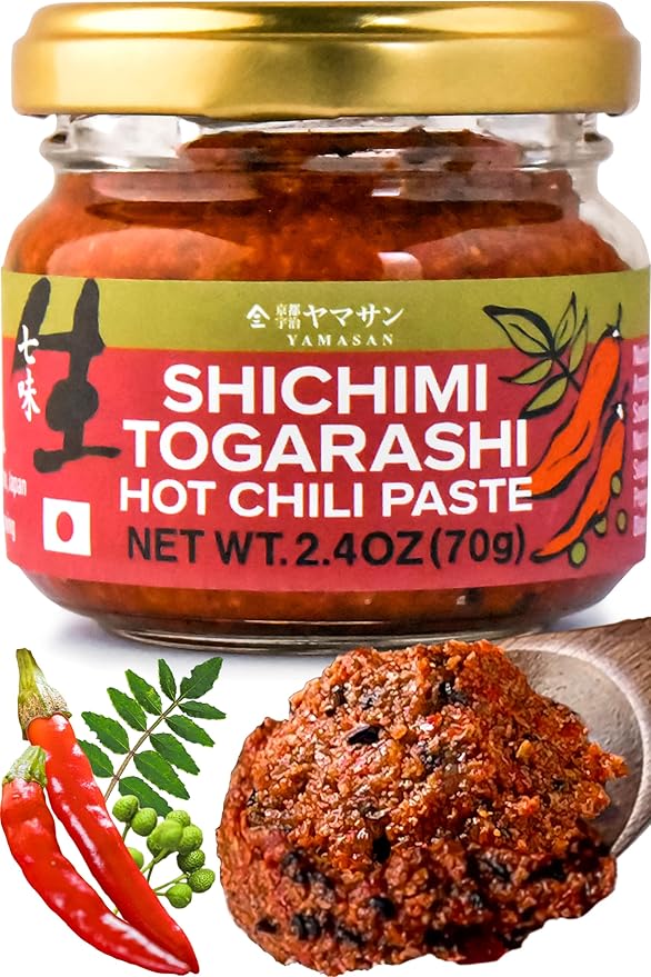 YAMASAN KYOTO UJI Japanese Shichimi Togarashi Hot Chili Paste, Aromatic Spicy and Umami Seasoning, Togarashi Seasoning, No Additives, Vegan, Delicious Condiments for Various Foods, Made in Japan 70g(2.4oz)