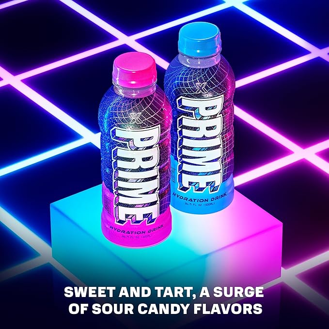 PRIME Hydration PRIME X, Sports Drinks, Electrolyte Enhanced for Ultimate Hydration, 250mg BCAAs, B Vitamins, Antioxidants, Low Sugar, 16.9 Fl Oz, 12 Pack