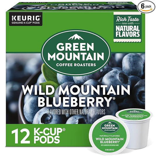 Green Mountain Coffee Roasters Wild Mountain Blueberry Keurig Single-Serve K-Cup pods, Light Roast Coffee, 72 Count