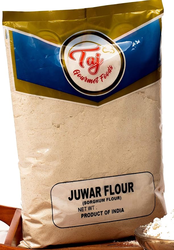 TAJ Premium Sorghum Flour Juwar Flour, Jowar, No Salt, 2-Pounds