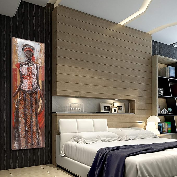 Empire Art Direct "Elegance Mixed Media Iron Wall Sculpture, Hand Painted Dimensional Metal Wall Art, Ready to Hang, 60" x 20", Large size, Home Decor for Living Room, Hallway, Bedroom