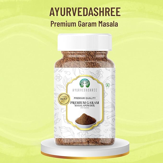 AYURVEDASHREE Premium Garam Masala 100gm PET Jar | All Natural | Salt-Free | Vegan | No Colors | NON-GMO| Indian Origin | Blend of 20 Premium Herbs & Spices