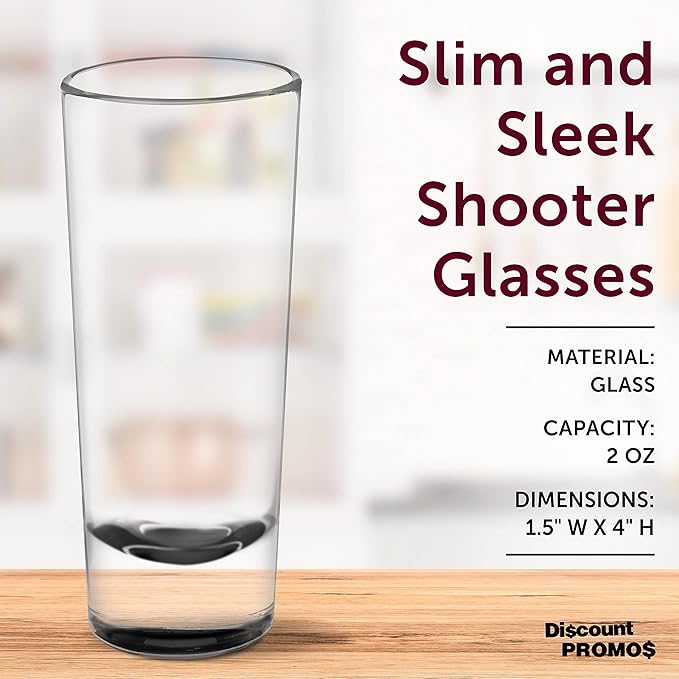 DISCOUNT PROMOS Cordial Shooter Shot Glasses 2 oz. Set of 10, Bulk Pack - Great for Birthdays, Parties, Indoor & Outdoor Events - Black