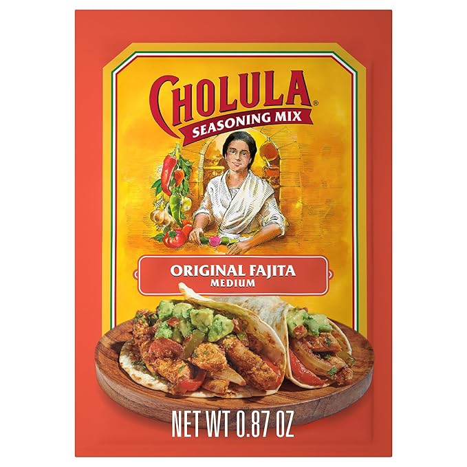 Cholula Seasoning Mix, Original Fajita, Medium Heat, For Chicken, Steak, Shrimp & Veggie Fajitas, 0.87 oz (Pack of 12)