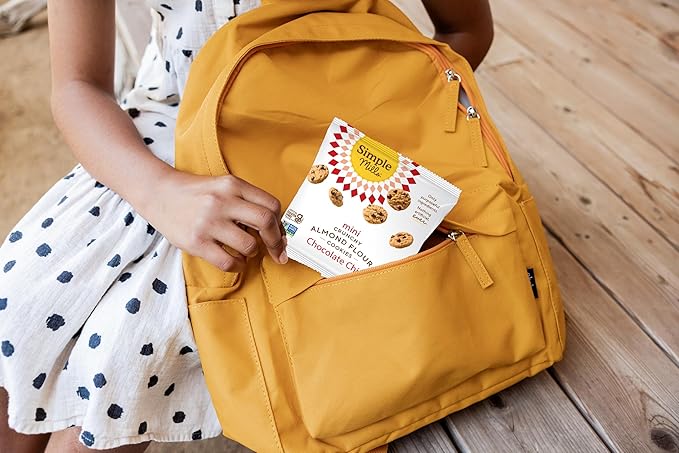 Simple Mills Almond Flour Mini Chocolate Chip Cookie Snack Packs, Gluten Free and Delicious Crunchy Cookies, Organic Coconut Oil, Good for Snacks, Made with Purposeful Ingredients, 8ct (Pack of 1)