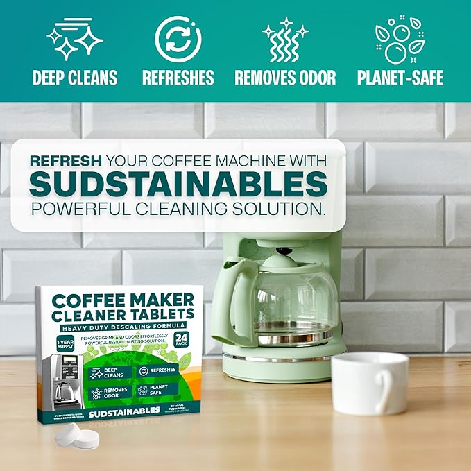 Coffee Maker Cleaner Tablets ??Descaling & Cleaning Solution for Coffee Makers, Pot, Espresso Machines ??Compatible with Breville, Miele, Keurig, DeLonghi, Nespresso & More ??Removes Stains & Oils