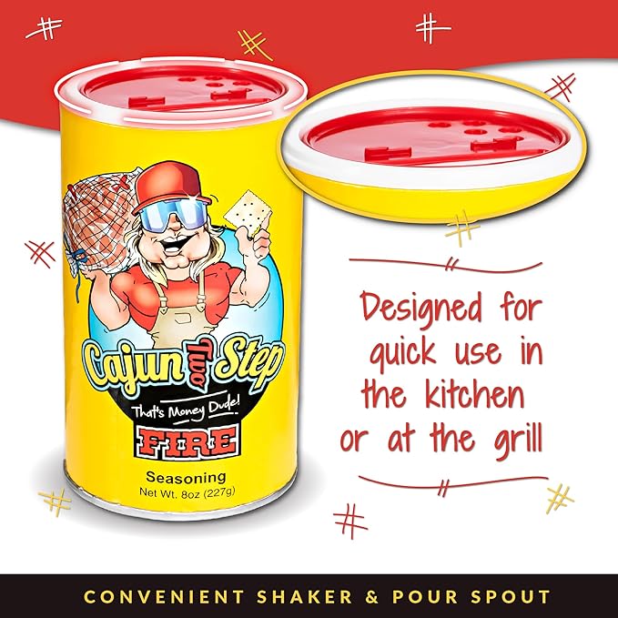 Cajun Two Step Seasoning by StaleKracker - 8 pck, Fire Seasoning for Authentic Creole Louisiana Cuisine (64 oz.)