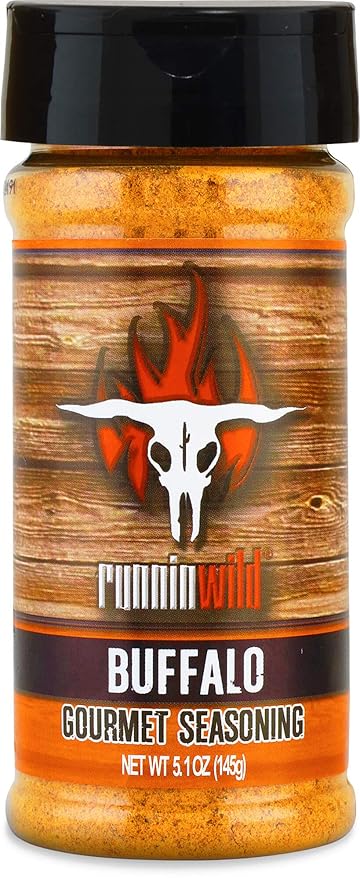 Runnin??Wild Buffalo Wing Seasoning ??Mouthwatering Buffalo Flavor Spice Rub for Chicken, Fries, Popcorn & Game-Day Snacks | Bold Gourmet Blend, No Artificial Flavors or MSG added - 5.1oz