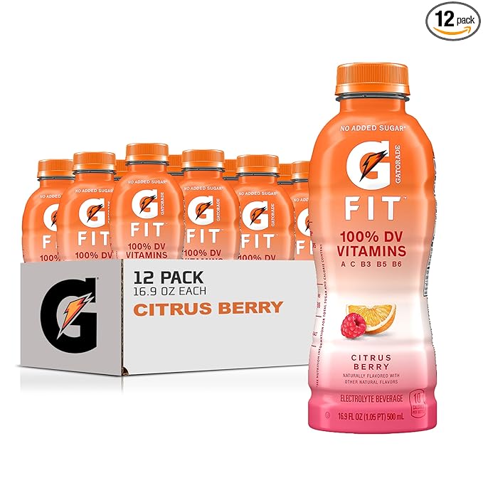 Gatorade Fit Electrolyte Beverage, Healthy Real Hydration, Citrus Berry, 16.9.oz Bottles (12 Pack)