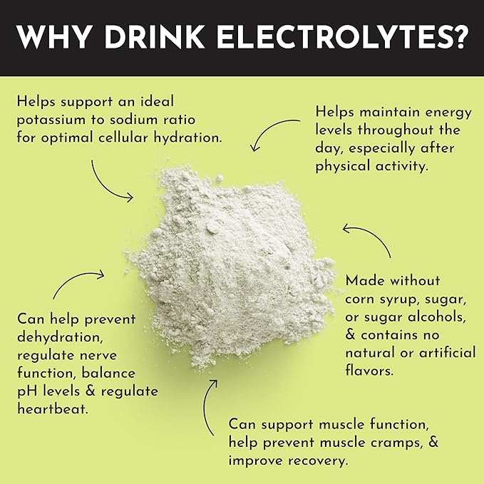Lemon Lime Electrolytes ??30?‘Serving Hydration Drink Mix with Coconut Water, Sea Salt, and Trace Minerals ??Supports Energy, Recovery, and Electrolyte Balance*