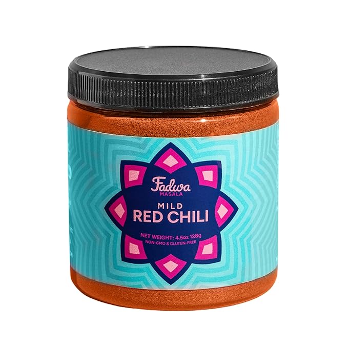 Fadwa Masala Mild Red Chili Powder - 4.5 oz Jar, Salt & Sugar Free, Non-Spicy Authentic Desi Spices for Pakistani & Indian Cooking - No Artificial Ingredients - Gluten Free