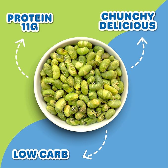 Crunchy roasted Edamame Beans snack (10 Pack sea salt) high Protein snack dry roasted edamame. Healthy keto snacks for adults & kids low carb vegan protein snacks vegan gluten free. Japanese food