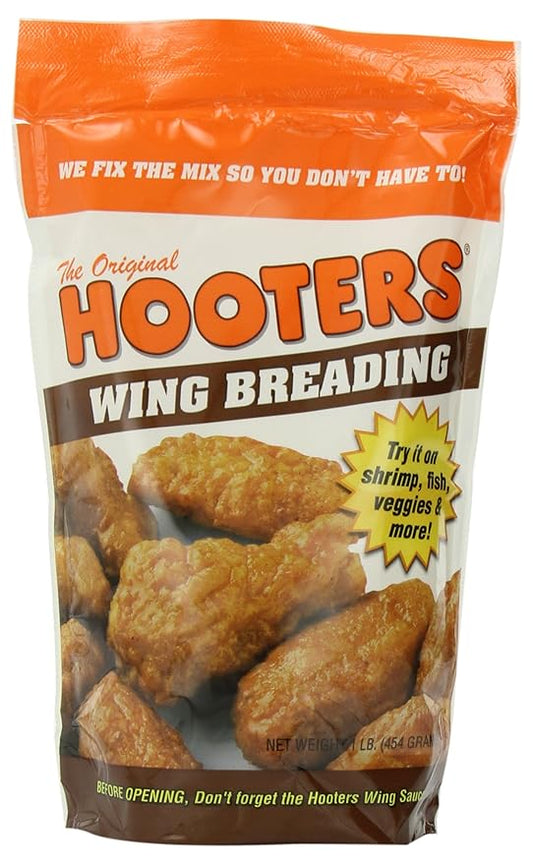 The Original Hooters Wing Breading - Crispy & Crunchy Coating - Ideal for Chicken, Fish, & Vegetables 1 Pound (Pack of 1)