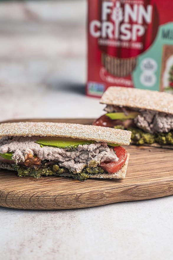 Finn Crisps Multigrain Crispbread 6.1oz | Thin, Crispy Multigrain Flatbread Crackers | Authentic Finnish Sourdough Crispbread | Multigrain Crackers by Finn Crisp [6.1oz/175gr Box]
