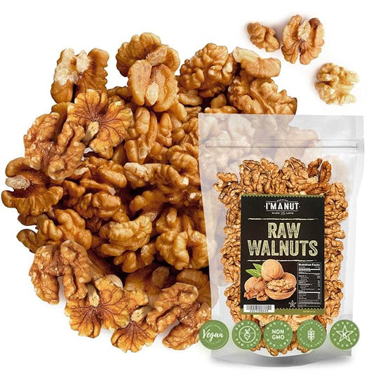 Premium Raw Walnut Halves & Pieces 48oz (3 lb) - 100% Natural, No-PPO, Non-GMO, Batch-Tested Gluten & Peanut Free, Kosher, Small Batch Quality