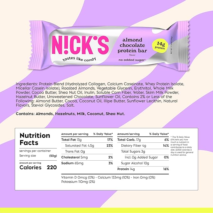 Nick?™s Protein Bundle, Salty Peanut, Almond Chocolate ??24-Count Box | High Protein, Low Calories, Low Carbs, Keto Friendly, No Added Sugar