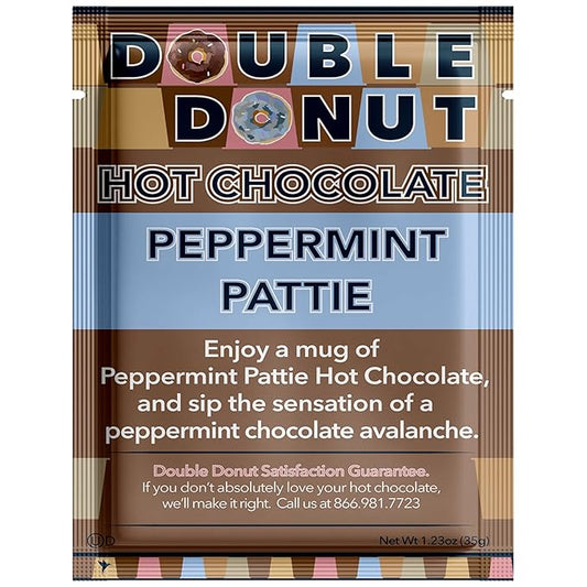 Double Donut Flavored Hot Chocolate Packets, Peppermint Pattie, Peppermint Hot Chocolate, Hot Peppermint Cocoa Mix 128 count
