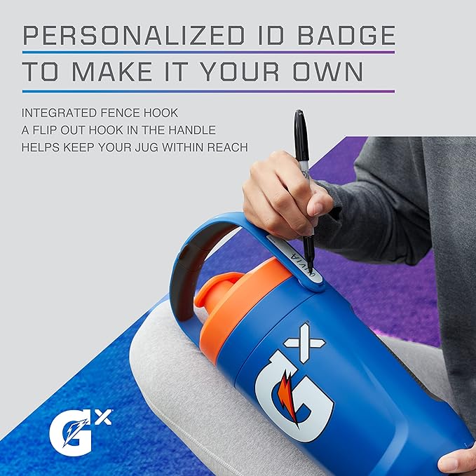 Gatorade Gx Performance Jug, 64oz, Leakproof, Non Slip Grip, Great for Athletes, Red