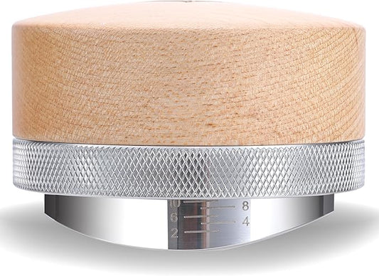 54mm Espresso Distributor for Breville Portafilters Maple Coffee Leveler Adjustable Depth Stainless Steel Espresso Leveling Tool Premium Espresso Machine Accessories For Coffee Bar