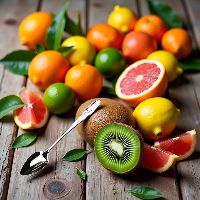 Silver Grapefruit Spoons, Stainless Steel Grapefruit Spoon, Grapefruit Spoon For Cirtrus Fruits, Kiwi, Salad, And Desserts Grapefruit Utensils(ZS412)