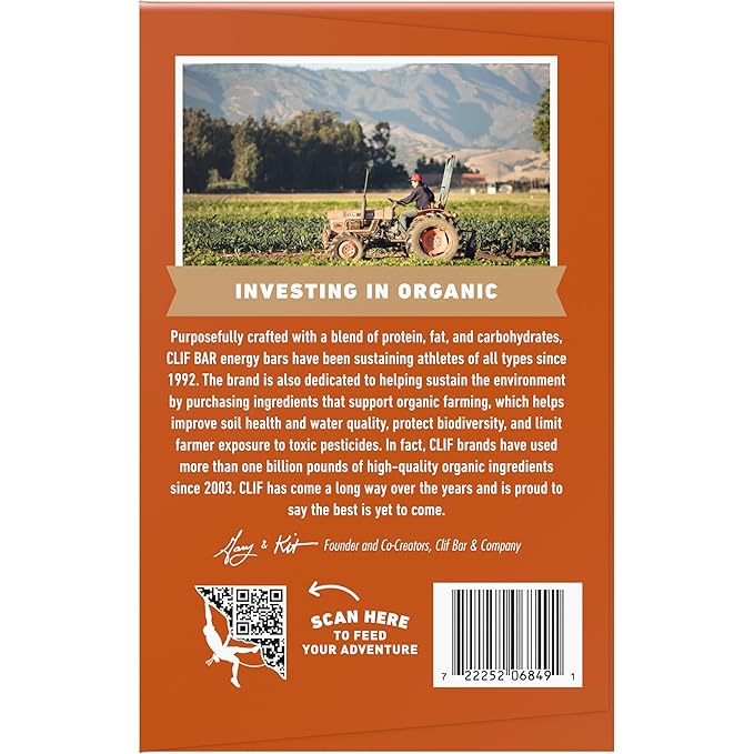 CLIF BAR - Protein Bars - Crunchy Peanut Butter - Made with Organic Oats - Energy Bars - Non-GMO (15 Pack)