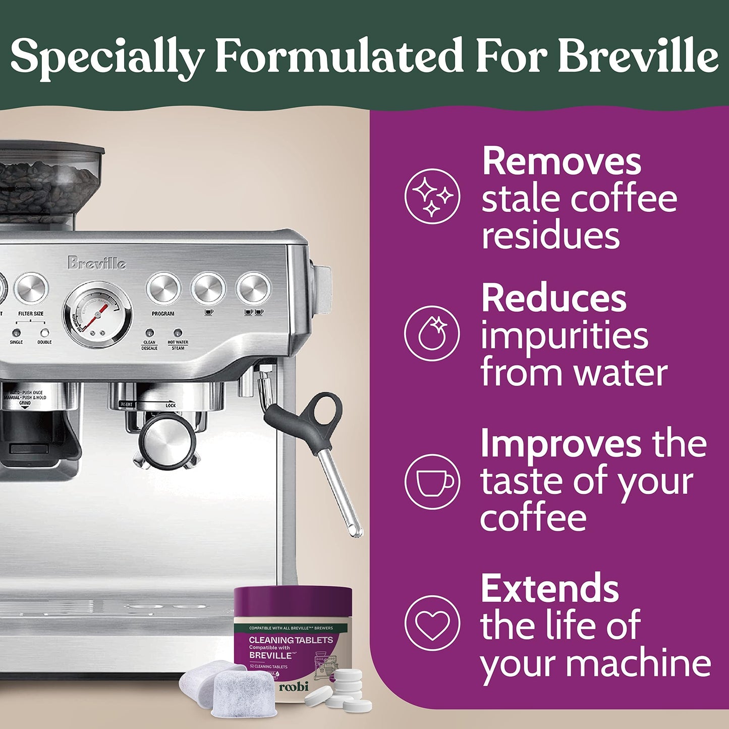 Roobi Breville Compatible Espresso Machine Cleaning & Maintenance Kit