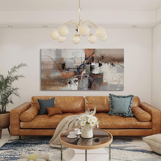 YDYSUNE Abstract Canvas Wall Art, Modern Wall Decor Painting, Brown Room Decorations, Orange Wall Art for Living Room, Bedroom, Office Artwork Wall Decor 20횞40IN