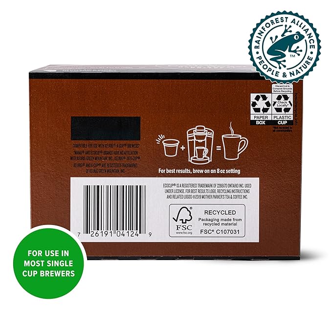 Wawa Dark Roast Single Cup Coffee Pods, 12 Pods, 1 Box, Full Bodied Blend, Spicy & Smoky Notes, Single Serve, Bold & Complex, 100% More Responsibly Sourced from Rainforest Alliance Certified Farms