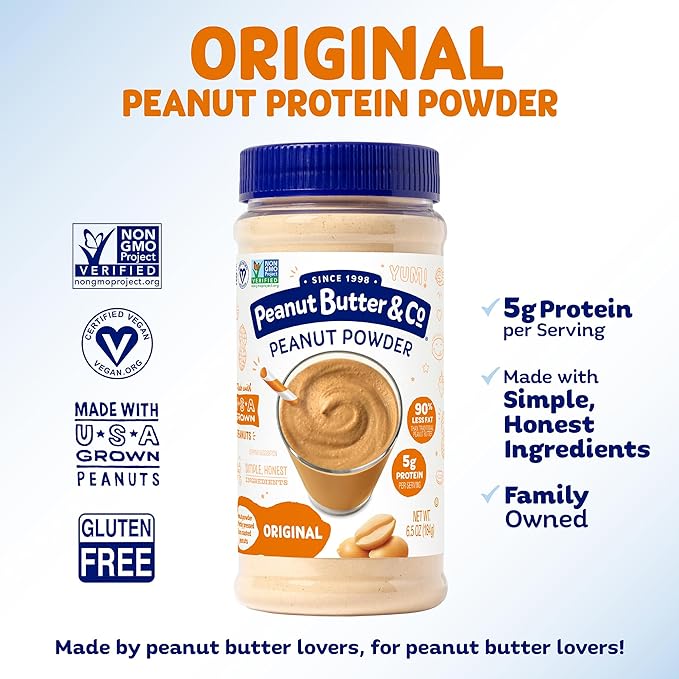 Peanut Butter & Co. Powdered Peanut Butter, Non-GMO, Gluten Free, Vegan, Original, 6.5 Ounce Jars (Pack of 6)