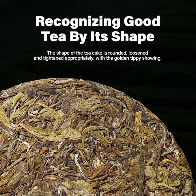 YUANSHENG Organic Raw Pu erh Tea Cake, 7.06 Oz USDA Certified Aged Fermented Pu-Erh Tea Cake, Chinese Yunnan Ancient Tree Puerh Black Tea for Daily Drink and Gift, Mellow & Smooth