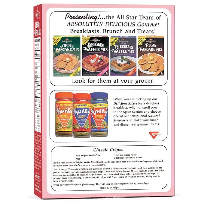 Classique Fare Belgian Waffle Mix - Makes Light and Crisp Waffles, Pancakes, Muffins & Crepes - Works with Waffle Maker - Fast and Fresh Breakfast Foods - 16 Oz Boxes (Pack of 3)
