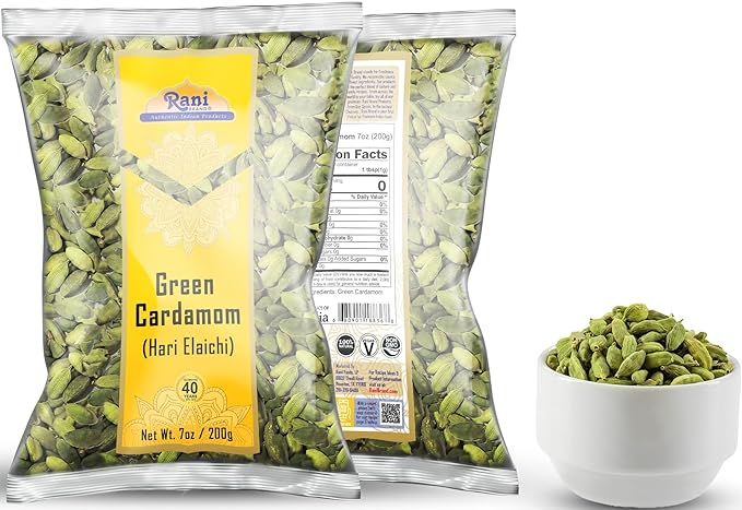 Rani Green Cardamom Pods Spice (Hari Elachi) 7oz (200g) ~ All Natural | Vegan | Gluten Friendly | NON-GMO | Product of India