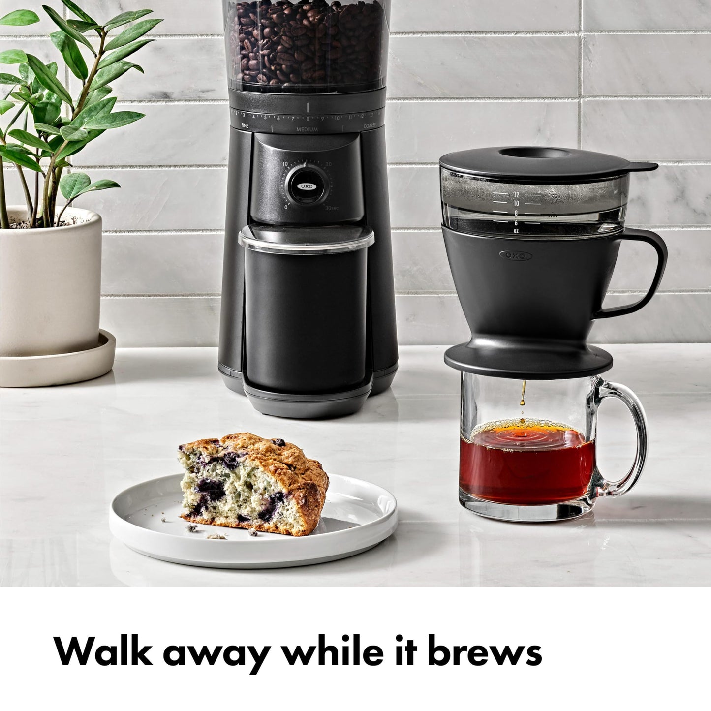 OXO Brew Pour Over Coffee Maker with Water Tank — Matte Black